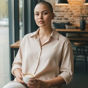 Elegant Cream Button Down Women's Top NWOT M "Baby Make Money Not Friends"